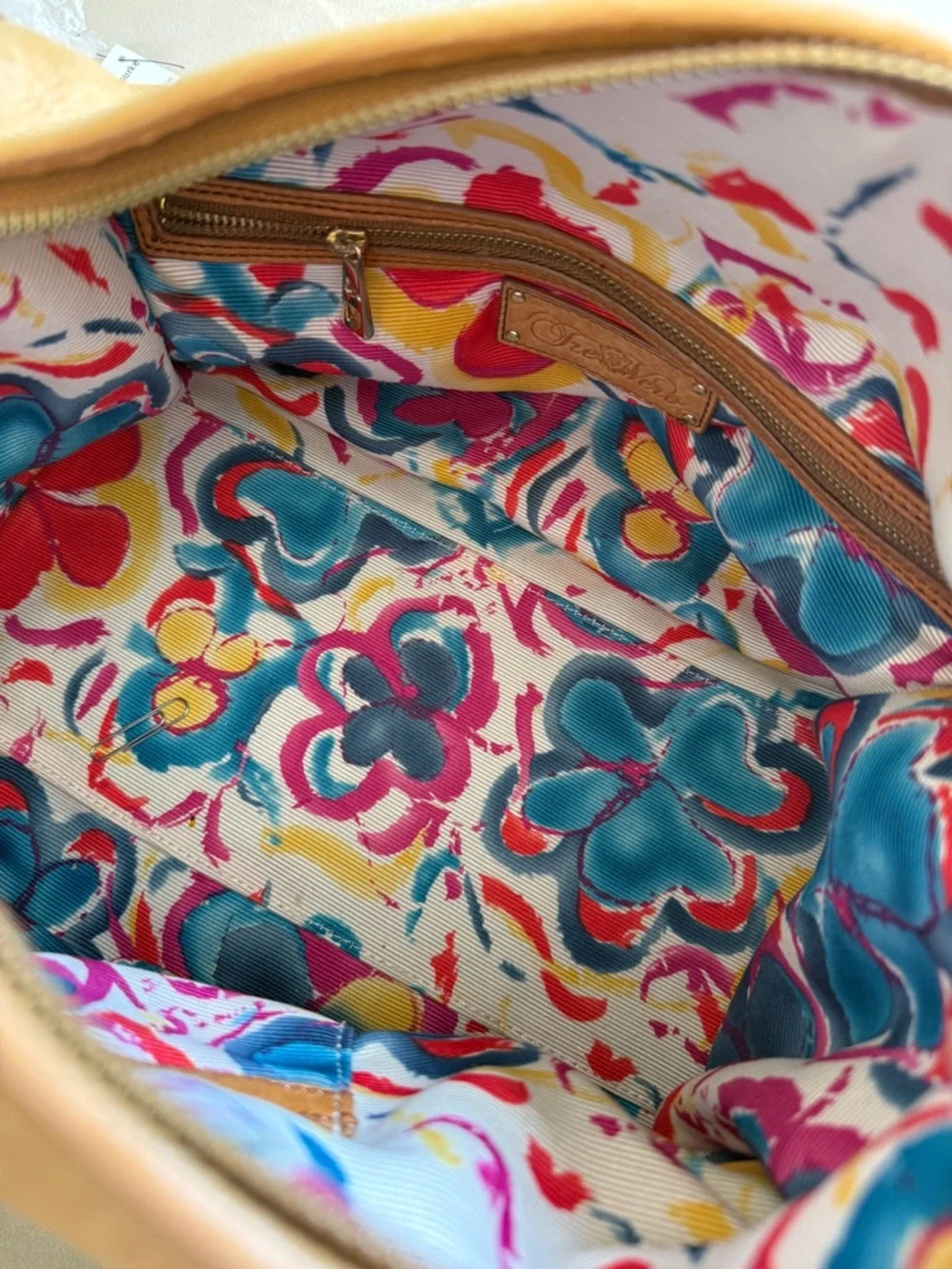 Vintage Tre Vero‎ Caramel Leather Top-Handle Shoulder Bag